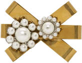 Miu Miu Gold and Cream Flower Pearl Brooch