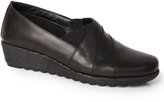 Thumbnail for your product : TLC Black Leather Asymetric Scratch Wedge Shoe