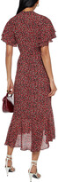 Thumbnail for your product : Mikael Aghal Fluted Ruffled Floral-print Georgette Midi Dress