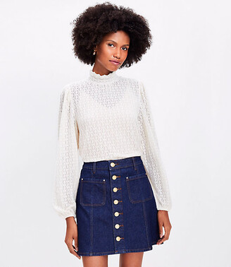 loft white lace top