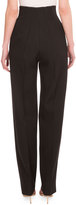 Thumbnail for your product : Victoria Beckham High-Waist Pleated-Front Pants, Black