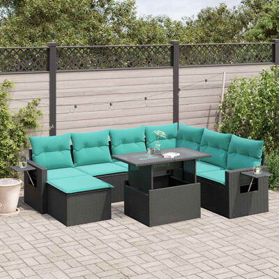 Latitude Run 8 Piece Patio Sofa Set With Cushions Poly Rattan