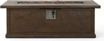 Latitude Run 56'' Rectangular Outdoor MGO 50000 BTU Propane Fire Pit Wood Pattern (Tank Cover Not Included)
