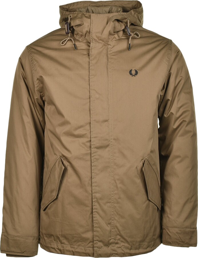 【FRED PERRY】SHORT JACQUARD PARKA（GRAY） Fred Perry Men's Short Parka Jacket in Warm Stone Fred Perry