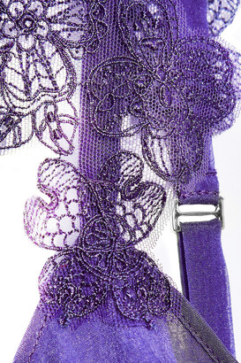 La Perla English Rose Embroidered Tulle-trimmed Stretch-silk Chiffon Camisole