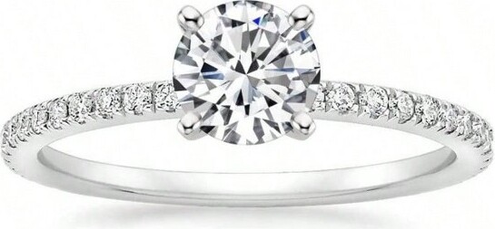 AI'MAGE 1CtHaloSolitairePromiseRingSilverSizes7FashionableandExquisiteSilverStandard