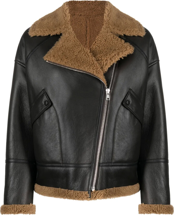 Yves Salomon Zip-Up Leather Jacket