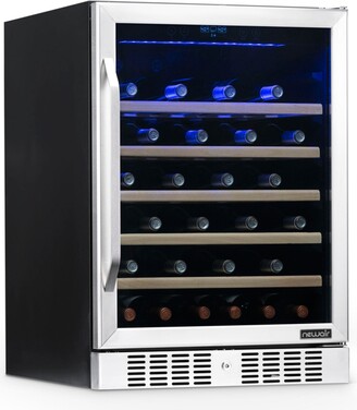 NewAir 15 Flipshelf Wine and Beverage Refrigerator, Reversible Shelves Hold 80 Cans or 33 Bottles in Black Stainless Steel