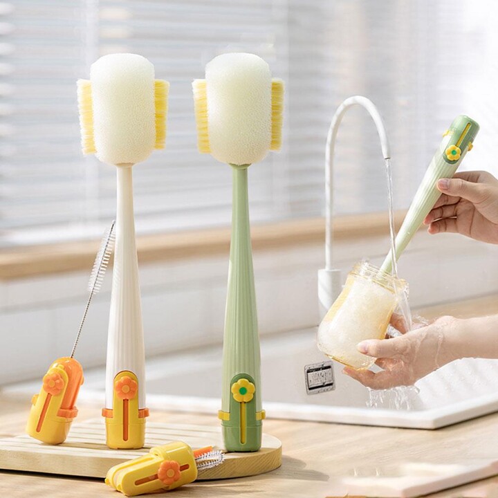 NONE 5-in-1cup Washing Tool Multifunctional Cup Brush Water Cup Thermos Cup Brush Milk Bottle Cleaning Sponge Brush For Household Use