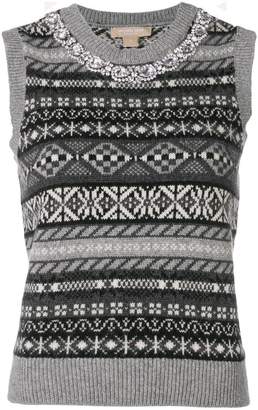 Michael Kors Collection geometric pattern knitted top