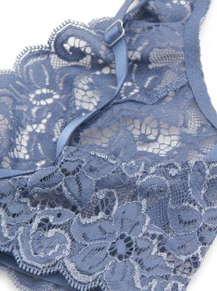 Hanro Moments Floral-lace Soft-cup Bra - Blue