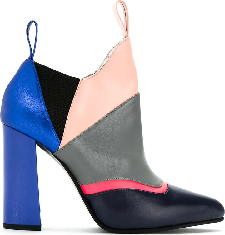 Studio Chofakian Color Blocked Ankle Boots