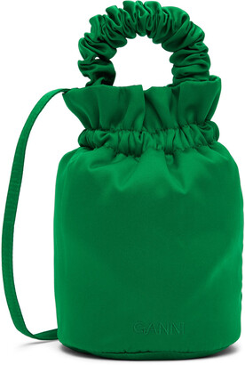 Ganni Green Occasion Top Handle Bag