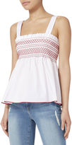 Thumbnail for your product : Exclusive for Intermix Dolly Smocked Tank White S