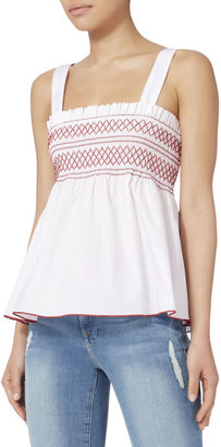 Exclusive for Intermix Dolly Smocked Tank White S