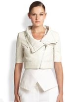 Thumbnail for your product : Yigal Azrouel Cropped Leather Moto Jacket