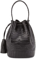 Thumbnail for your product : Nancy Gonzalez Large Crocodile Tassel Bucket Bag, Black