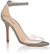 Thumbnail for your product : Barneys New York Women's Suede & PVC Ankle-Strap Sandals - Gray