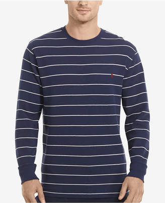 Polo Ralph Lauren Men's Big & Tall Stripe Waffle-Knit Crew-Neck Thermal Top