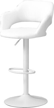 Ivy Bronx Bar Stool Swivel Bar Height Adjustable Metal Leather Look Contemporary Modern