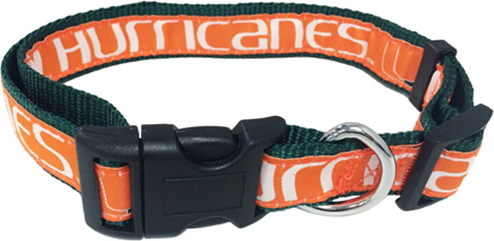 Pets First College Miami Hurricanes Pet Collar, 3 Sizes Available, Sports Fan Dog Collar - Medium
