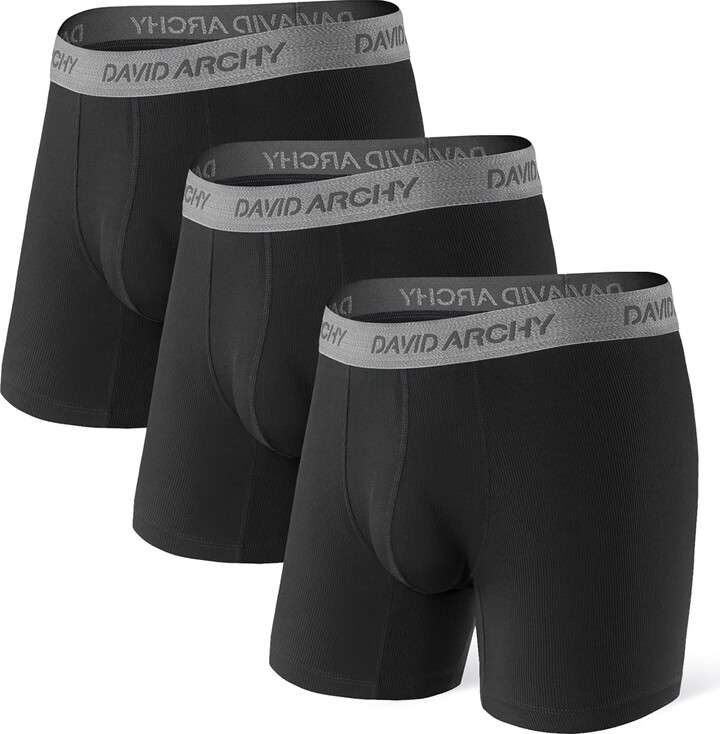 DAVID ARCHY Men's Boxers Multipack Soft Superfine Modal Boxer Briefs ...