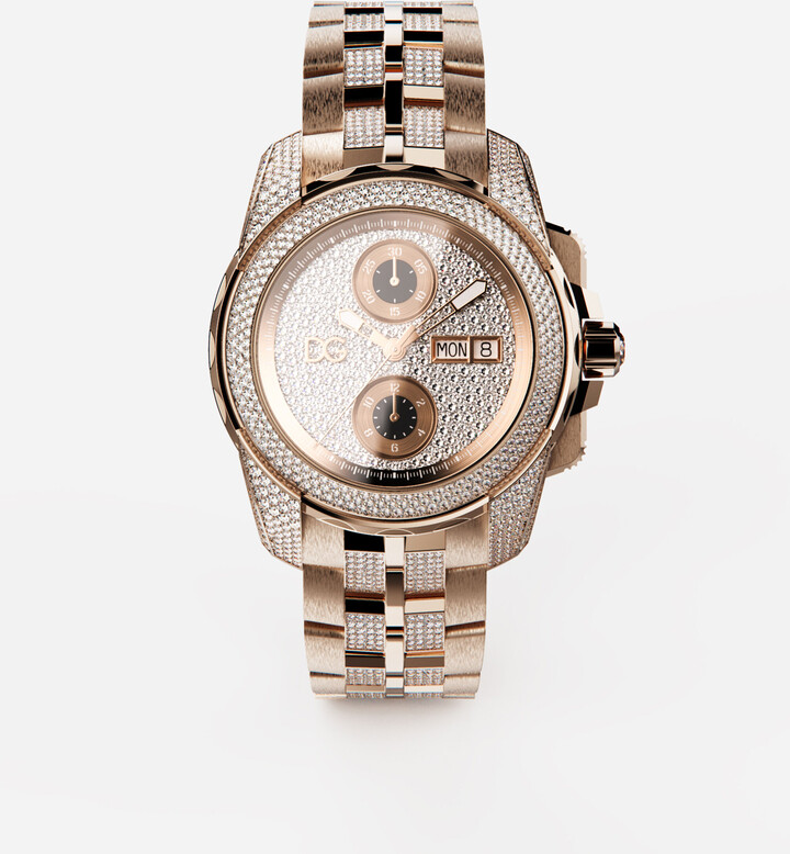 Dolce & Gabbana Gold Watch With Diamond Pavé - ShopStyle
