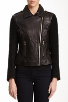 Thumbnail for your product : French Connection Mixed Moto Leather Jacket