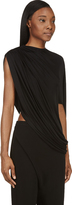 Thumbnail for your product : Givenchy Black Crewneck Asymmetrical Viscose Jersey Blouse