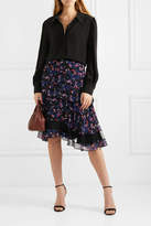 Thumbnail for your product : Jason Wu Collection Tiered Floral-print Silk-chiffon Skirt