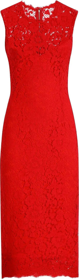 Dolce & Gabbana Floral-Lace Midi Dress