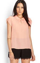 Thumbnail for your product : Forever 21 Sleek Collared Woven Top