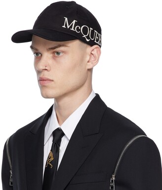 Alexander McQueen Black & White Embroidered Logo Cap