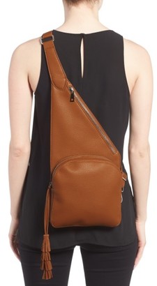 Street Level Faux Leather Crossbody Bag - Brown