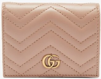 Gucci GG Marmont Bi-fold Quilted-leather Cardholder - Nude