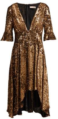 Maria Lucia Hohan Arielle Sequinned Midi Dress - Womens - Bronze
