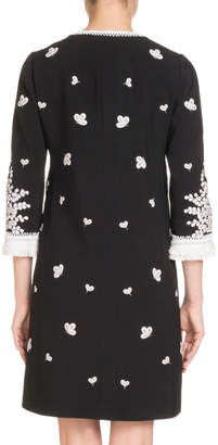 Andrew Gn Embroidered 3/4-Sleeve Coat