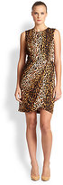 Thumbnail for your product : Shoshanna Silk-Blend Leopard Print Dress