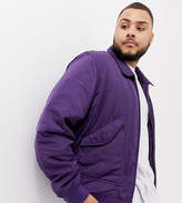 Thumbnail for your product : ASOS DESIGN Plus bomber jacket in purple