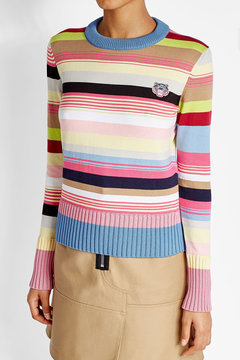 Kenzo Striped Cotton-Blend Pullover