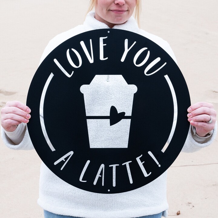 Etsy Love You A Latte Metal Sign Valentine's Cafe Decor | I Sign, Coffee Lover Gift, Girlfriend Valentines Wall Art
