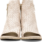 Thumbnail for your product : Officine Creative Grey Leather Basketwoven Cut-Out Skip Boots