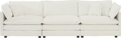Latitude Run 2+3 Seater In White Chenille - High Materials For Living Room Comfort Seater White Fabric
