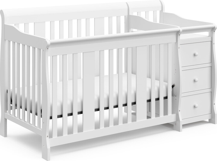 Stork Craft Storkcraft Portofino 5-in-1 Convertible Baby Crib and Changer, White
