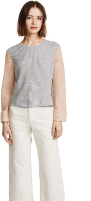Autumn Cashmere Cuffed Colorblock Cashmere Sweater