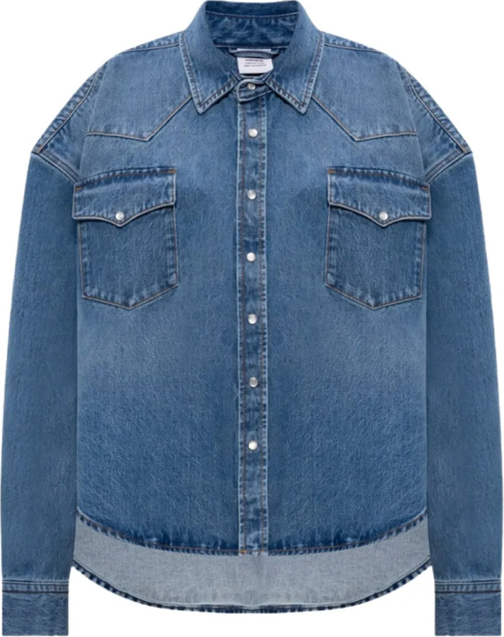 Vetements Cowboy pocket-detail button-up denim shirt