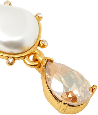 Oscar de la Renta Gold-tone, Faux Pearl And Crystal Earrings