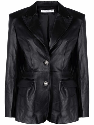 Alessandra Rich Fitted Leather Blazer