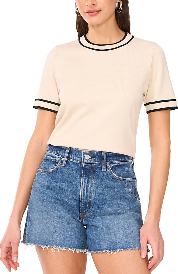 Vince Camuto Short Sleeve Crewneck Sweater