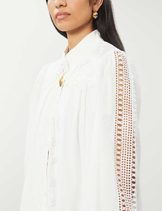 Designers Remix Sandra puffed-sleeve organic-cotton mini dress